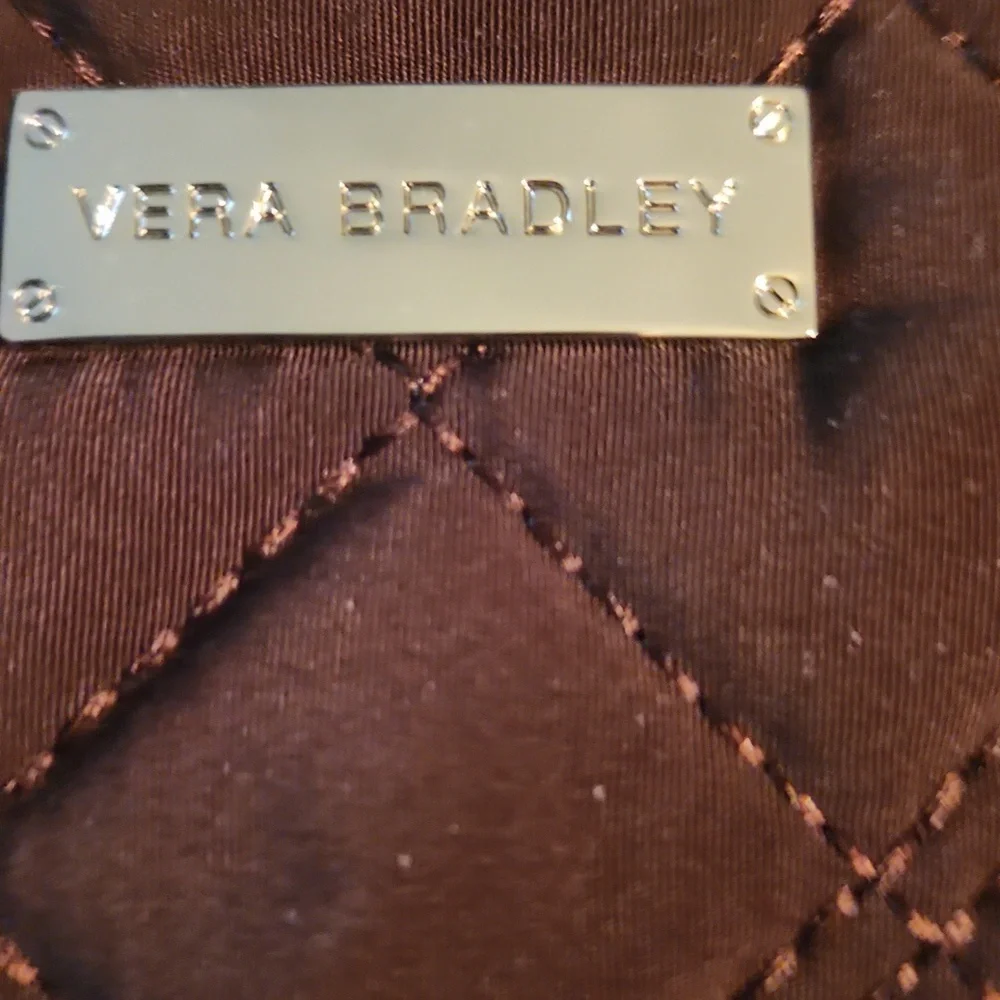 Vera Bradley Brown Suede Quilted Wallet - Picture 2 of 6